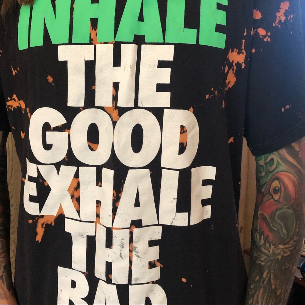 Acid washed inhale the hood exhale bad tshirt